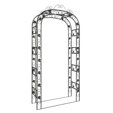 vidaXL Αψίδα Κήπου Μαύρη 116 x 45 x 240 εκ. Ατσάλινη