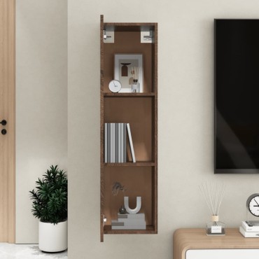 vidaXL Έπιπλο Τηλεόρασης Επιτοίχιο Καφέ Δρυς 30,5x30x110cm