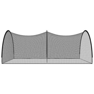 vidaXL Δίχτυ Κλουβί Μπέιζμπολ Μαύρο 600 x 400 x 250 εκ. από Πολυεστέρα