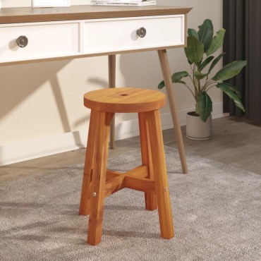 vidaXL Σκαμπό Καφέ 38x38x45cm από Στρογγυλό Μασίφ Ξύλο Ακακίας 1 τεμ.