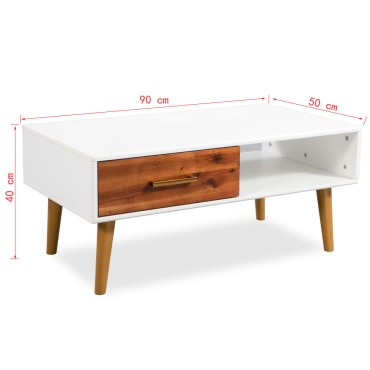 vidaXL Τραπεζάκι Σαλονιού 90x50x40cm από Μασίφ Ξύλο Ακακίας 1 τεμ.