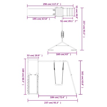 vidaXL Παιδική Χαρά Εξωτερικού Χώρου από Μασίφ Ξύλο Ψευδοτσούγκας