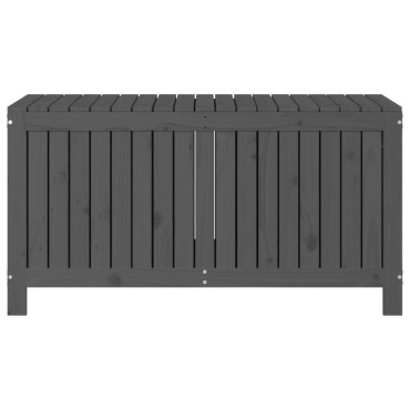 vidaXL Κουτί Αποθήκευσης Κήπου Γκρι 121x55x64cm από Μασίφ Ξύλο Πεύκου 1 τεμ.