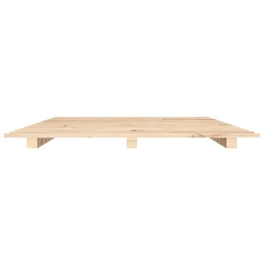 vidaXL Πλαίσιο Κρεβατιού 140x190cm από Μασίφ Ξύλο Πεύκου 1 τεμ. - Διπλό
