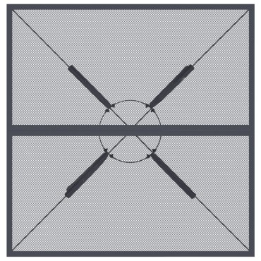 vidaXL Τραπέζι Κήπου Ανθρακί με Πλέγμα 80x80x72,5cm Ατσάλινο 1 τεμ.