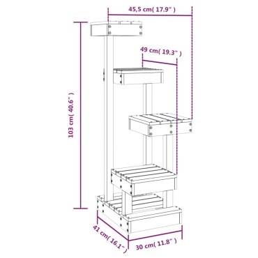 vidaXL Γατόδεντρο 45,5x 49 x 103 εκ. από Μασίφ Ξύλο Πεύκου