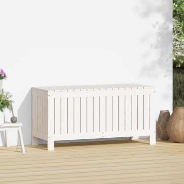 vidaXL Κουτί Αποθήκευσης Κήπου Λευκό 108x42,5x54cm Μασίφ Ξύλο Πεύκου 1 τεμ.