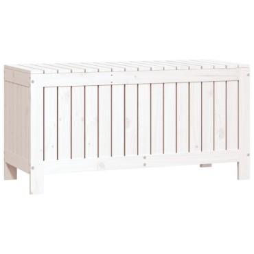 vidaXL Κουτί Αποθήκευσης Κήπου Λευκό 108x42,5x54cm Μασίφ Ξύλο Πεύκου 1 τεμ.