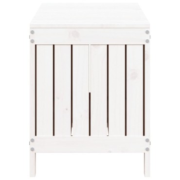 vidaXL Κουτί Αποθήκευσης Κήπου Λευκό 108x42,5x54cm Μασίφ Ξύλο Πεύκου 1 τεμ.
