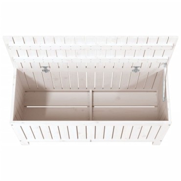 vidaXL Κουτί Αποθήκευσης Κήπου Λευκό 108x42,5x54cm Μασίφ Ξύλο Πεύκου 1 τεμ.