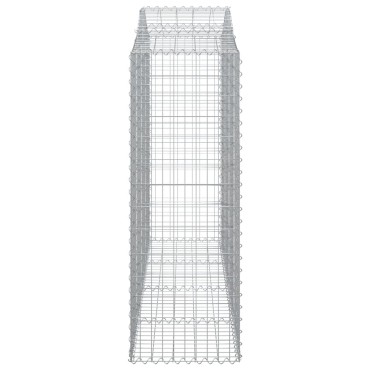 vidaXL Συρματοκιβώτια Τοξωτά 2 τεμ. 200x50x140/160 εκ. Γαλβαν. Ατσάλι
