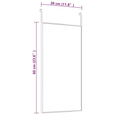 vidaXL Καθρέπτης Πόρτας Μαύρος 30 x 60 εκ. από Γυαλί και Αλουμίνιο