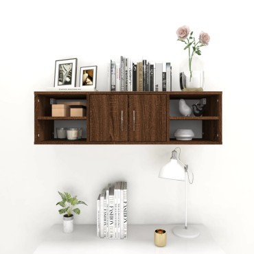 vidaXL Ραφιέρα Τοίχου Καφέ Δρυς 102x30x29cm Επεξεργασμένο Ξύλο 1 τεμ.