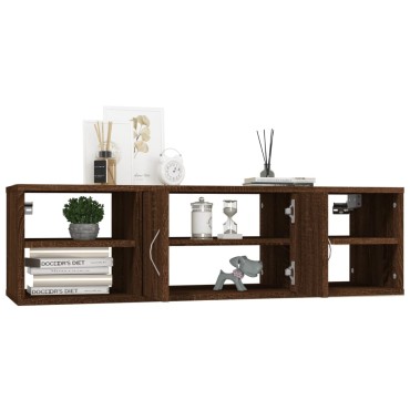 vidaXL Ραφιέρα Τοίχου Καφέ Δρυς 102x30x29cm Επεξεργασμένο Ξύλο 1 τεμ.