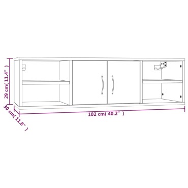 vidaXL Ραφιέρα Τοίχου Καφέ Δρυς 102x30x29cm Επεξεργασμένο Ξύλο 1 τεμ.