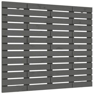 vidaXL Κεφαλάρι Τοίχου Γκρι 106x3x91,5cm από Μασίφ Ξύλο Πεύκου 1 τεμ.