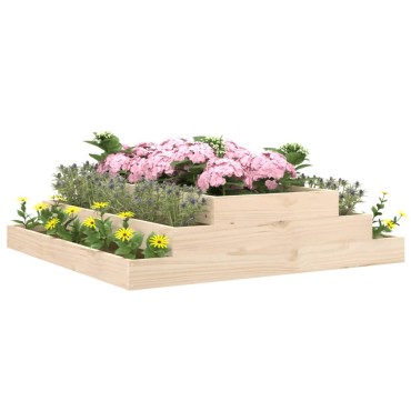 vidaXL Ζαρντινιέρα 110 x 110 x 27 εκ. από Μασίφ Ξύλο Πεύκου
