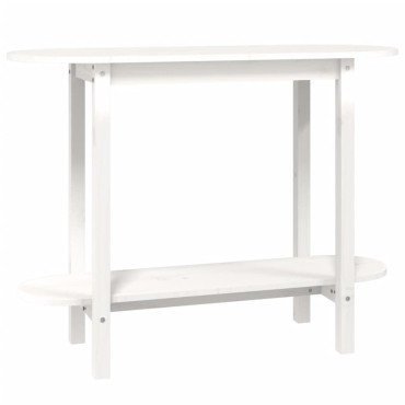vidaXL Τραπέζι Κονσόλα Λευκό 110x40x80cm από Μασίφ Ξύλο Πεύκου 1 τεμ.
