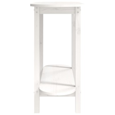 vidaXL Τραπέζι Κονσόλα Λευκό 110x40x80cm από Μασίφ Ξύλο Πεύκου 1 τεμ.