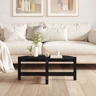 vidaXL Τραπεζάκι Σαλονιού Μαύρο 87x48x35cm από Μασίφ Ξύλο Πεύκου 1 τεμ.