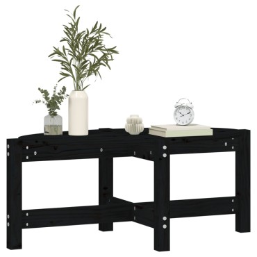 vidaXL Τραπεζάκι Σαλονιού Μαύρο 87x48x35cm από Μασίφ Ξύλο Πεύκου 1 τεμ.