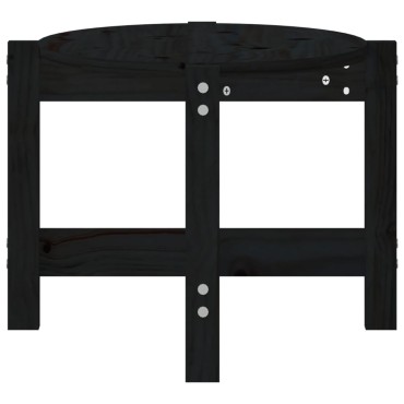 vidaXL Τραπεζάκι Σαλονιού Μαύρο 87x48x35cm από Μασίφ Ξύλο Πεύκου 1 τεμ.