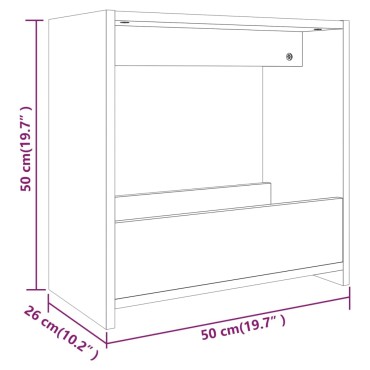 vidaXL Βοηθητικό Τραπέζι Καφέ Δρυς 50x26x50cm Επεξεργασμένο Ξύλο 1 τεμ.