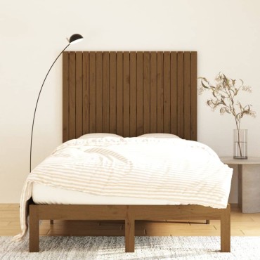 vidaXL Κεφαλάρι Τοίχου Μελί 127,5x3x110cm από Μασίφ Ξύλο Πεύκου 1 τεμ.