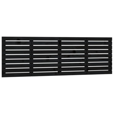 vidaXL Κεφαλάρι Τοίχου Μαύρο 166x3x63cm από Μασίφ Ξύλο Πεύκου 1 τεμ.