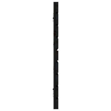 vidaXL Κεφαλάρι Τοίχου Μαύρο 166x3x63cm από Μασίφ Ξύλο Πεύκου 1 τεμ.