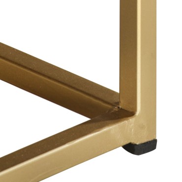 vidaXL Τραπεζάκι Σαλονιού Μαύρο/Χρυσό 90x50x35cm Μασίφ Ξύλο Μάνγκο 1 τεμ.