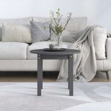 vidaXL Τραπεζάκι Σαλονιού Γκρι 55x45cm από Μασίφ Ξύλο Πεύκου 1 τεμ.