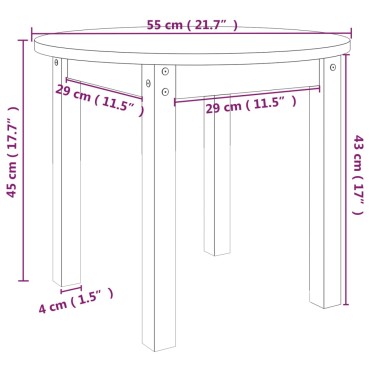 vidaXL Τραπεζάκι Σαλονιού Γκρι 55x45cm από Μασίφ Ξύλο Πεύκου 1 τεμ.