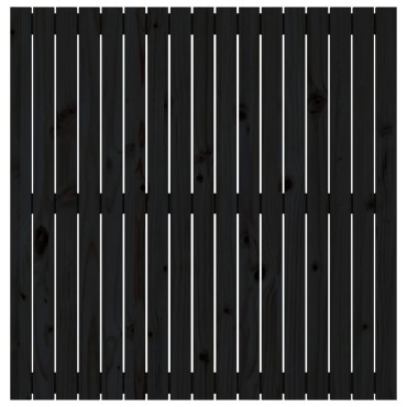 vidaXL Κεφαλάρι Τοίχου Μαύρο 108x3x110cm από Μασίφ Ξύλο Πεύκου 1 τεμ.