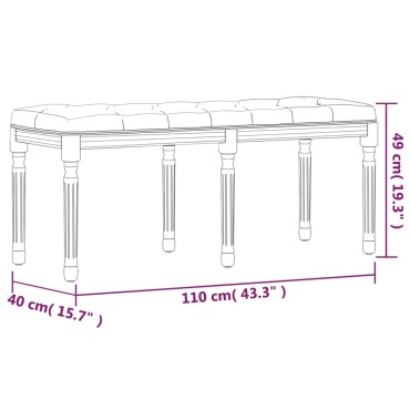 vidaXL Πάγκος Σκούρο Γκρι 110x40x49cm Βελούδινος 1 τεμ.