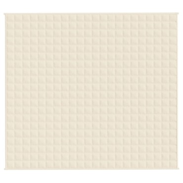 vidaXL Κουβέρτα Βαρύτητας Ανοιχτό Κρεμ 200 x 225 εκ. 9 κ. Υφασμάτινη