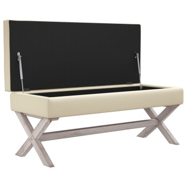 vidaXL Πάγκος Αποθήκευσης 110x45x49cm Λινός 1 τεμ.