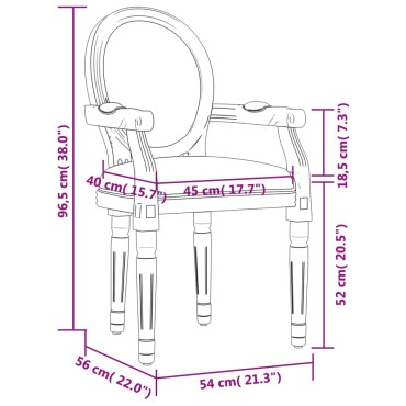 vidaXL Καρέκλα Τραπεζαρίας Σκούρο Γκρι 54x56x96,5cm Υφασμάτινη 1 τεμ.