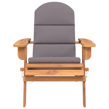 vidaXL Καρέκλα Κήπου Adirondack με Μαξιλάρια από Μασίφ Ξύλο Ακακίας 75x84x90cm 1 τεμ.