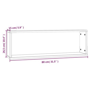 vidaXL Ραφιέρες Τοίχου Κύβοι 2 τεμ. Καπν. Δρυς 80x15x26,5cm Επ. Ξύλο