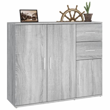 vidaXL Ντουλάπι Γκρι Sonoma 91x29,5x75cm από Επεξεργασμένο Ξύλο 1 τεμ.