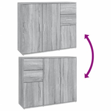 vidaXL Ντουλάπι Γκρι Sonoma 91x29,5x75cm από Επεξεργασμένο Ξύλο 1 τεμ.