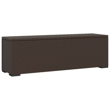 vidaXL Σκαμπό με Μαξιλάρι Καφέ 110x30x40cm από Συνθετικό Ρατάν
