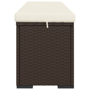 vidaXL Σκαμπό με Μαξιλάρι Καφέ 110x30x40cm από Συνθετικό Ρατάν