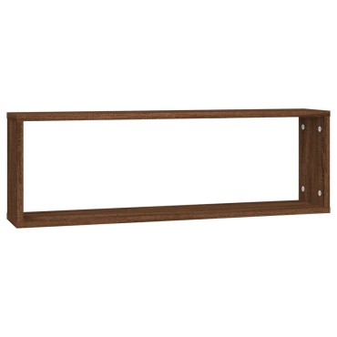 vidaXL Ραφιέρες Τοίχου Κύβος 4 τεμ. Καφέ Δρυς 80x15x26,5cm Επεξ. Ξύλο
