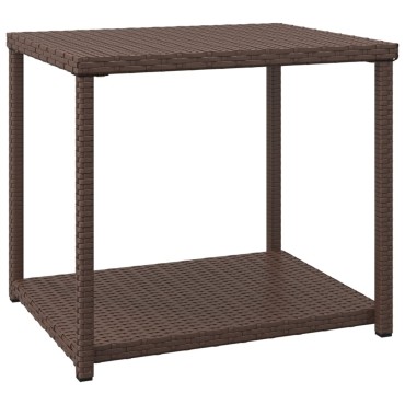 vidaXL Τραπεζάκι Βοηθητικό Καφέ 55x45x49cm από Συνθετικό Ρατάν 1 τεμ.