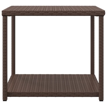 vidaXL Τραπεζάκι Βοηθητικό Καφέ 55x45x49cm από Συνθετικό Ρατάν 1 τεμ.