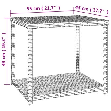 vidaXL Τραπεζάκι Βοηθητικό Καφέ 55x45x49cm από Συνθετικό Ρατάν 1 τεμ.