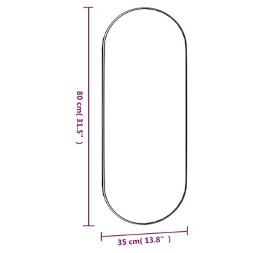 vidaXL Καθρέφτης Τοίχου Οβάλ 35 x 80 εκ. από Γυαλί