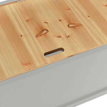 vidaXL Πάγκος Γκρι 107x45x75,5cm από Μασίφ Ξύλο Ελάτης 1 τεμ.